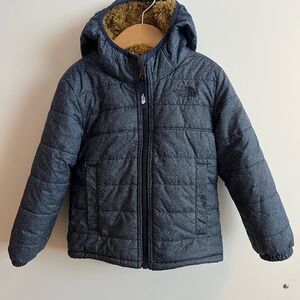 Toddler Boys 3T North Face Blue Hooded REVERSIBLE Jacket